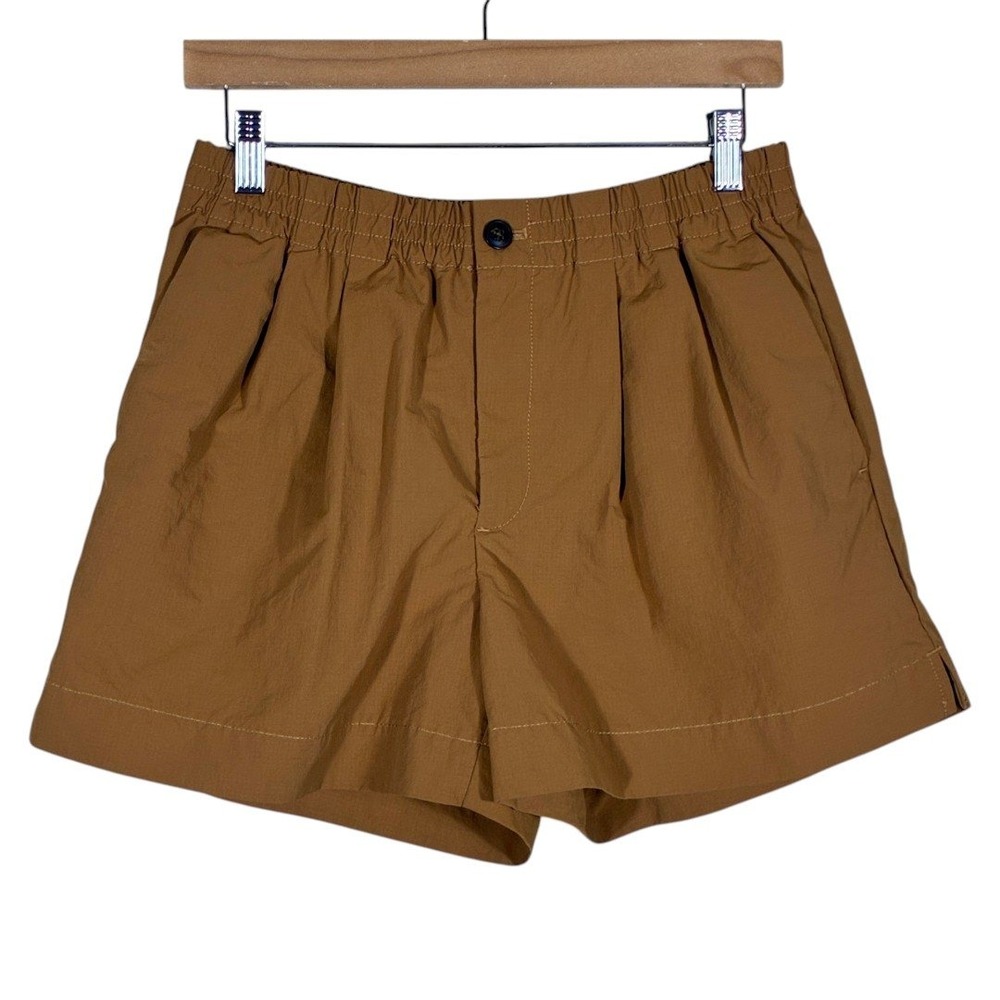Madewell Ripstop Track Shorts Brown Pleated Gorpcore Mimalist NA159 Size S